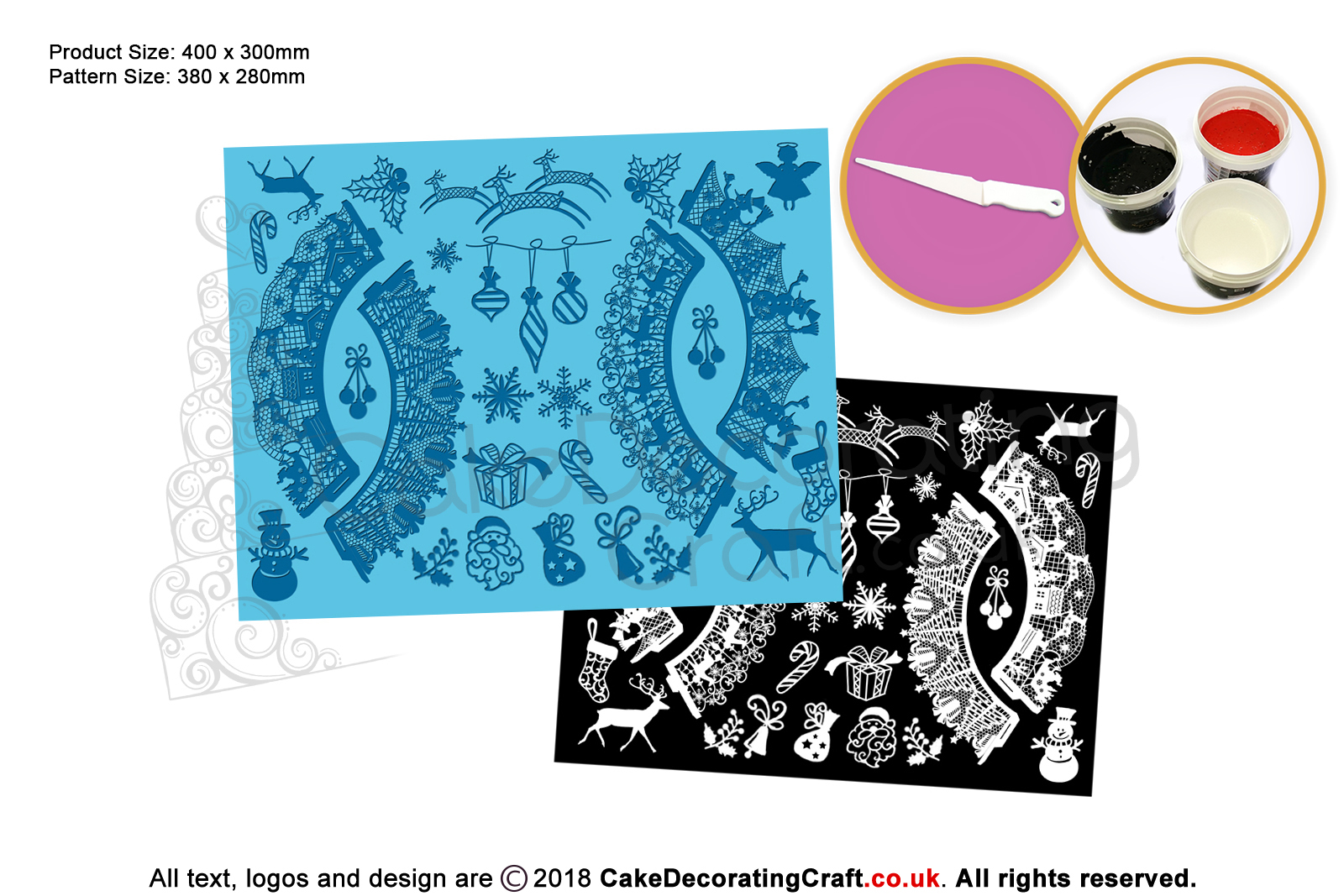 Christmas Carol | Cake Lace Mats | Cake Decorating Starter Kit | Cake Decorating Craft Tool