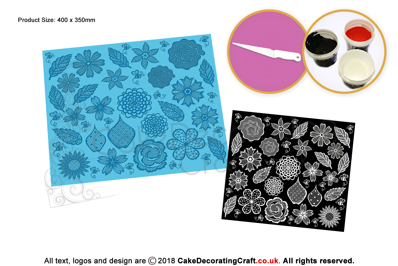 Floral Blossom | Cake Lace Mats | Cake Decorating Starter Kit | Cake Decorating Craft Tool