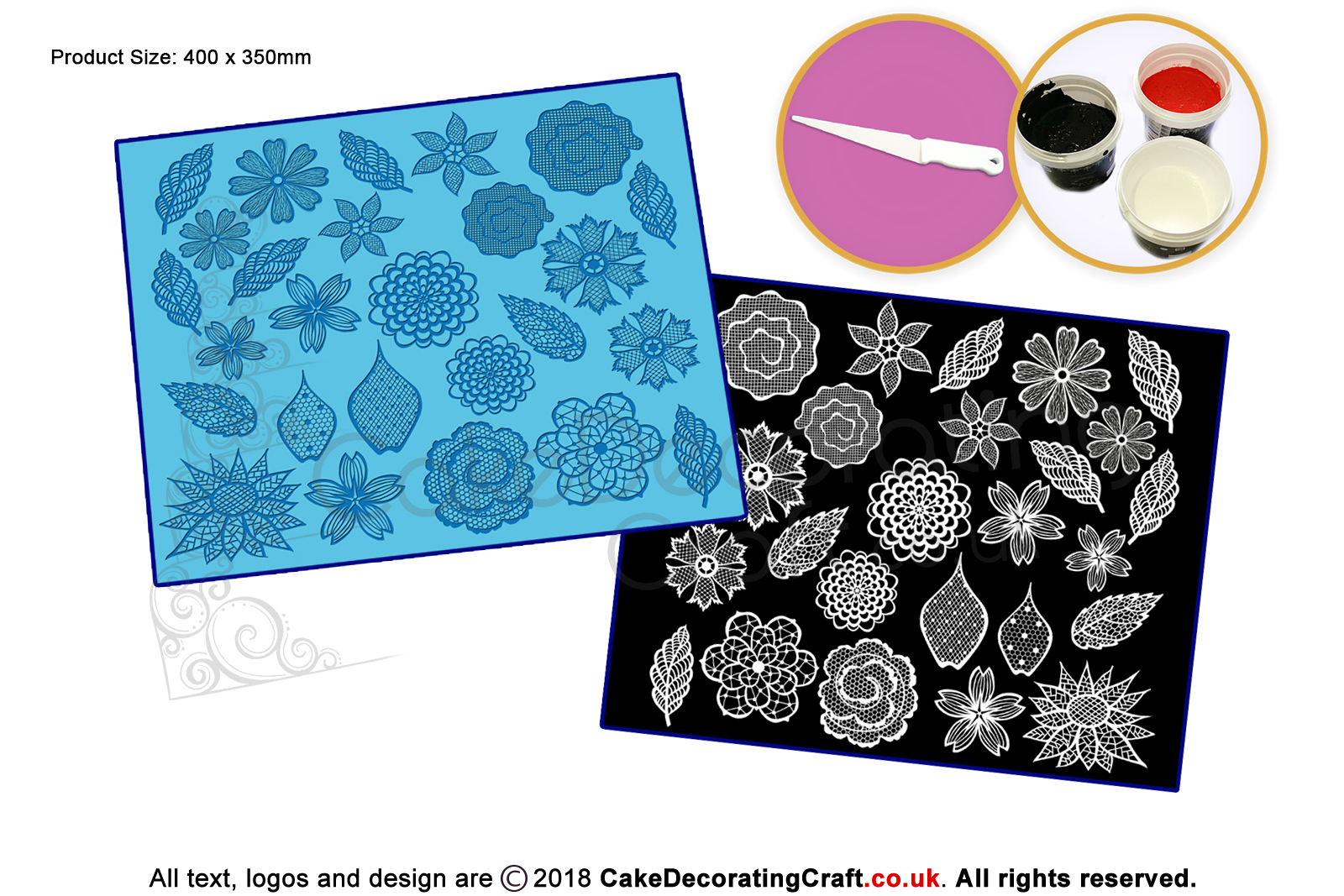 Floral Fantasy 2 | Cake Lace Mats | Cake Decorating Starter Kit | Cake Decorating Craft Tool
