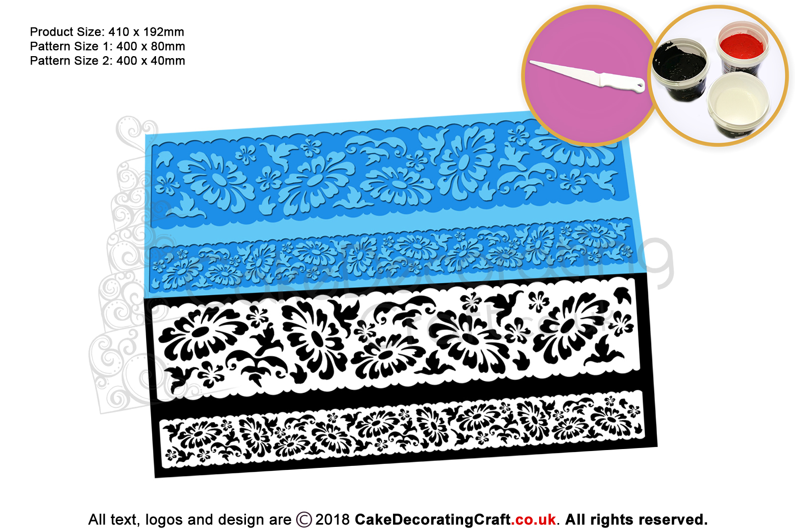 Gerbera Ribbon | Cake Lace Mats | Cake Decorating Starter Kit | Cake Decorating Craft Tool