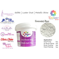 Gunmetal Silver | Pearled | Luster | Shimmer | Gloss | Edible Dust | 25 Gram Pot | Cake Decorating Craft