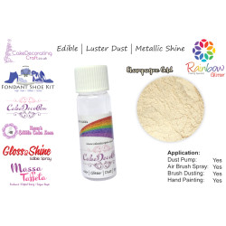Champagne Gold | Pearled | Luster | Shimmer | Gloss | Edible Dust | 4 Gram Tube | Cake Decorating Craft