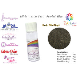 Black Gold | Pearled | Luster | Shimmer | Gloss | Edible Dust | 25 Gram Pot | Cake Decorating Craft