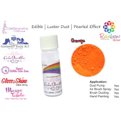 Orange | Pearled | Luster | Shimmer | Gloss | Edible Dust | 25 Gram Pot | Cake Decorating Craft