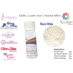 Pearl White | Pearled | Luster | Shimmer | Gloss | Edible Dust | 25 Gram Pot | Cake Decorating Craft