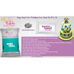 Pure Teal | Massa Taffeta | Sugar Paste Cum Modelling Gum Paste Kit (2 in 1)