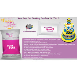Rosy Pink | Massa Taffeta | Sugar Paste Cum Modelling Gum Paste Kit (2 in 1)