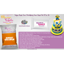 Sunset Orange | Massa Taffeta | Sugar Paste Cum Modelling Gum Paste Kit (2 in 1)