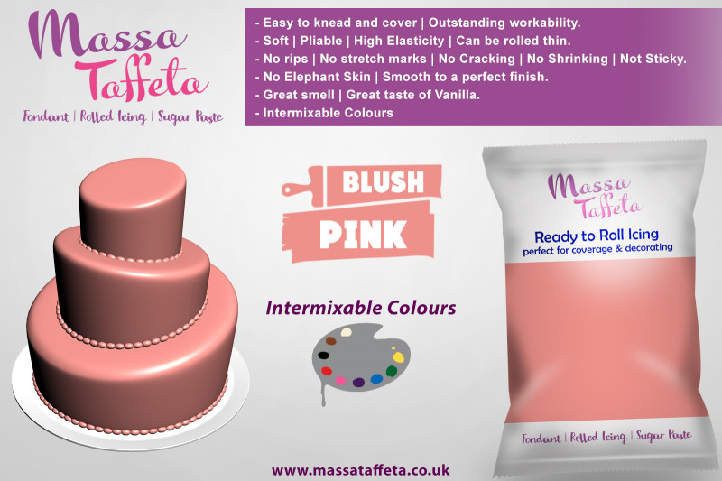 Blush Pink | Massa Taffeta | Fondant | Sugarpaste | Ready Rolled Icing | Cake Craft 