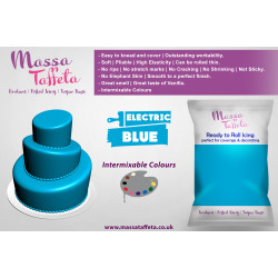 Electric Blue | Massa Taffeta | Fondant | Sugarpaste | Ready Rolled Icing | Cake Craft 