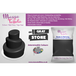 Stone Gray | Massa Taffeta | Fondant | Sugarpaste | Ready Rolled Icing | Cake Craft 