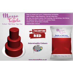 Valentine Red | Massa Taffeta | Fondant | Sugarpaste | Ready Rolled Icing | Cake Craft | Christmas Edible Decorating Essential 