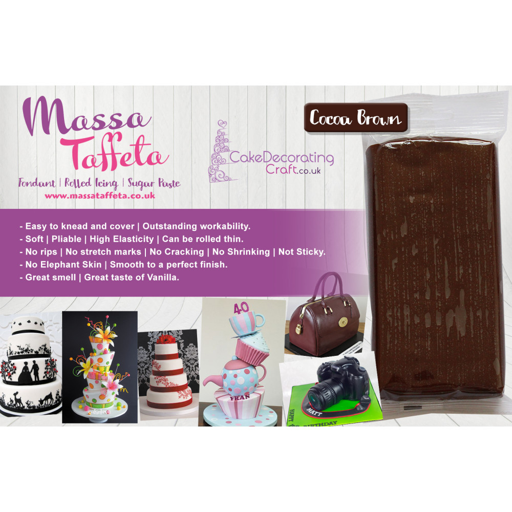 Brown | Massa Taffeta | Fondant | Sugarpaste | Ready Rolled Icing | Cake Craft  | Christmas Edible Decorating Essential