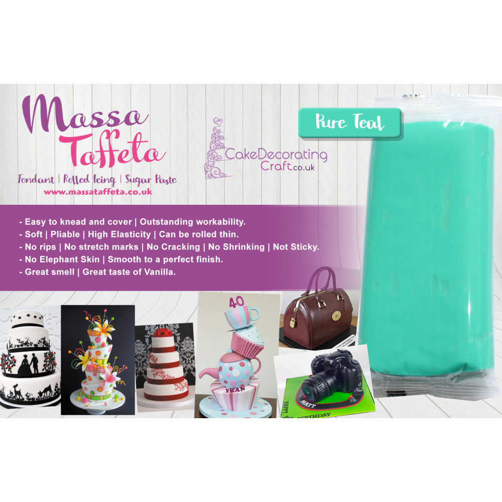Pure Teal | Massa Taffeta | Fondant | Sugarpaste | Ready Rolled Icing | Cake Craft 