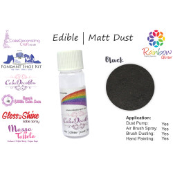 Black | Matt Dust | Petal Dust | Edible | 25 Gram Pot | Cake Decorating Craft