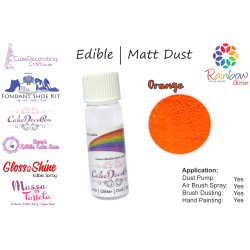 Orange | Matt Dust | Petal Dust | Edible | 25 Gram Pot | Cake Decorating Craft