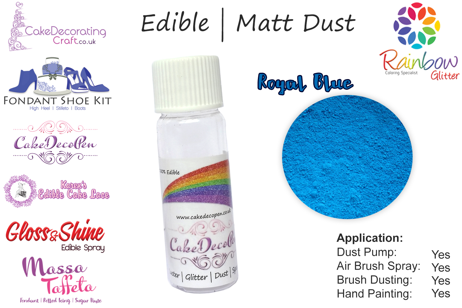 Royal Blue | Matt Dust | Petal Dust | Edible | 25 Gram Pot | Cake Decorating Craft