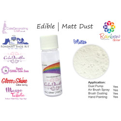 White | Matt Dust | Petal Dust | Edible | 4 Gram Tube | Cake Decorating Craft