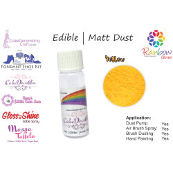 Yellow | Matt Dust | Petal Dust | Edible | 4 Gram Tube | Cake Decorating Craft