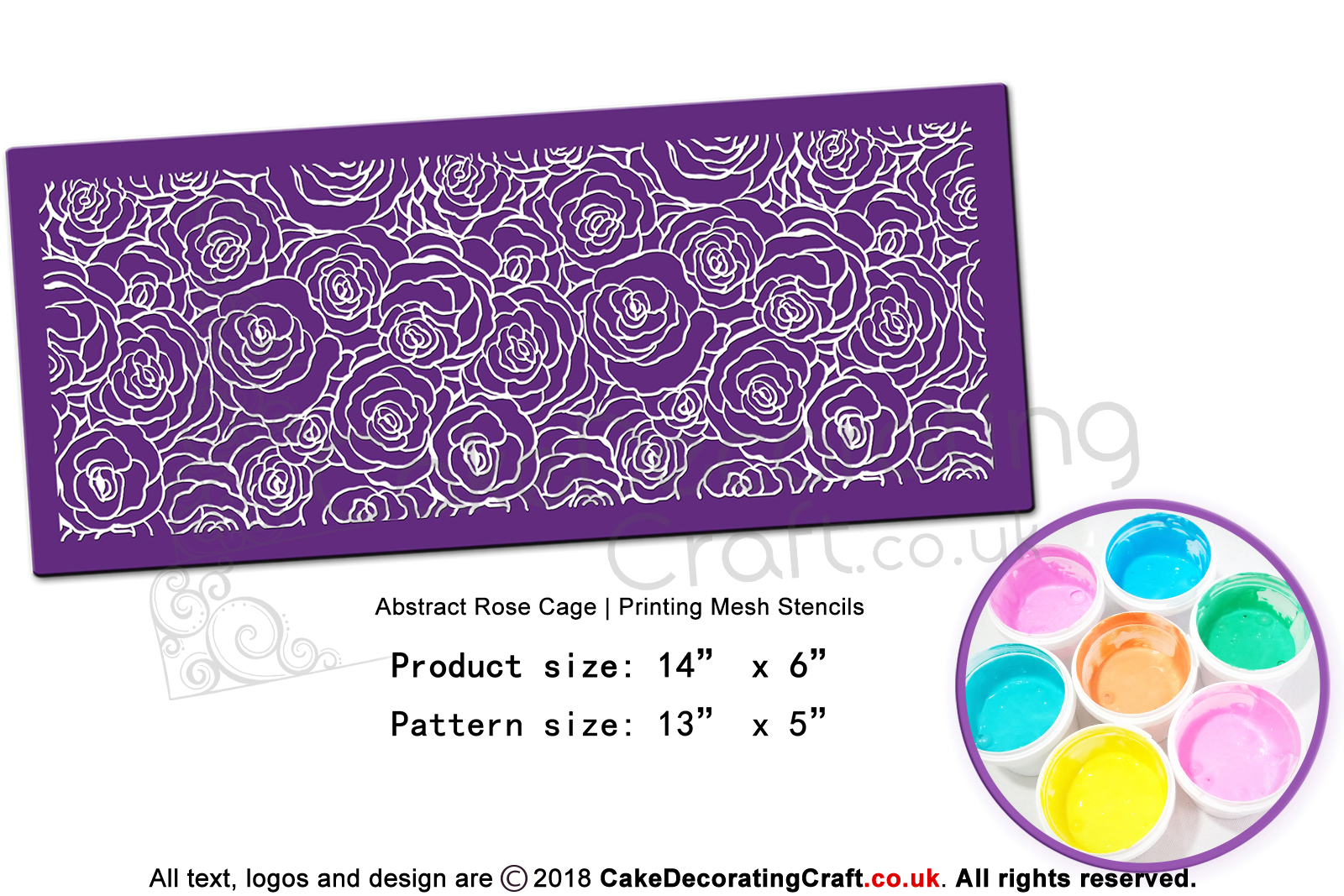 Abstract Rose Cage | Starter Kits | Printing Mesh Stencils | Edible Ink