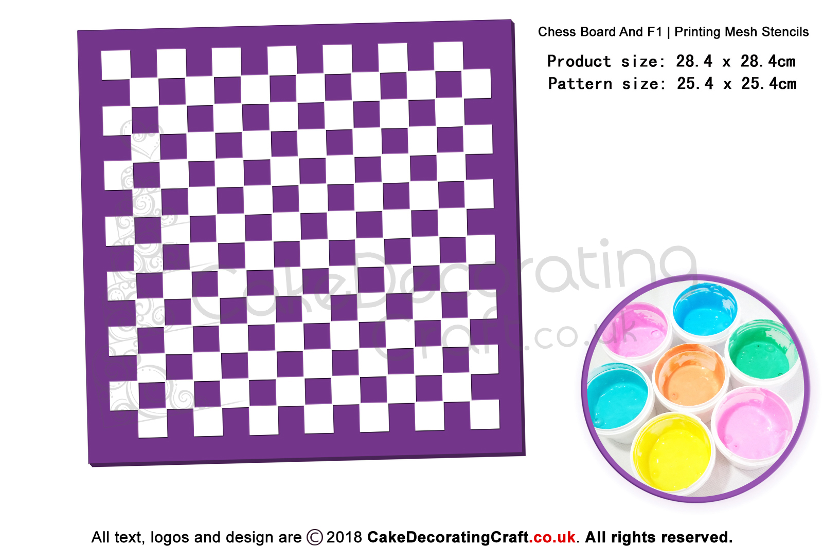 Chess Board And F1 | Starter Kits | Printing Mesh Stencils | Edible Ink