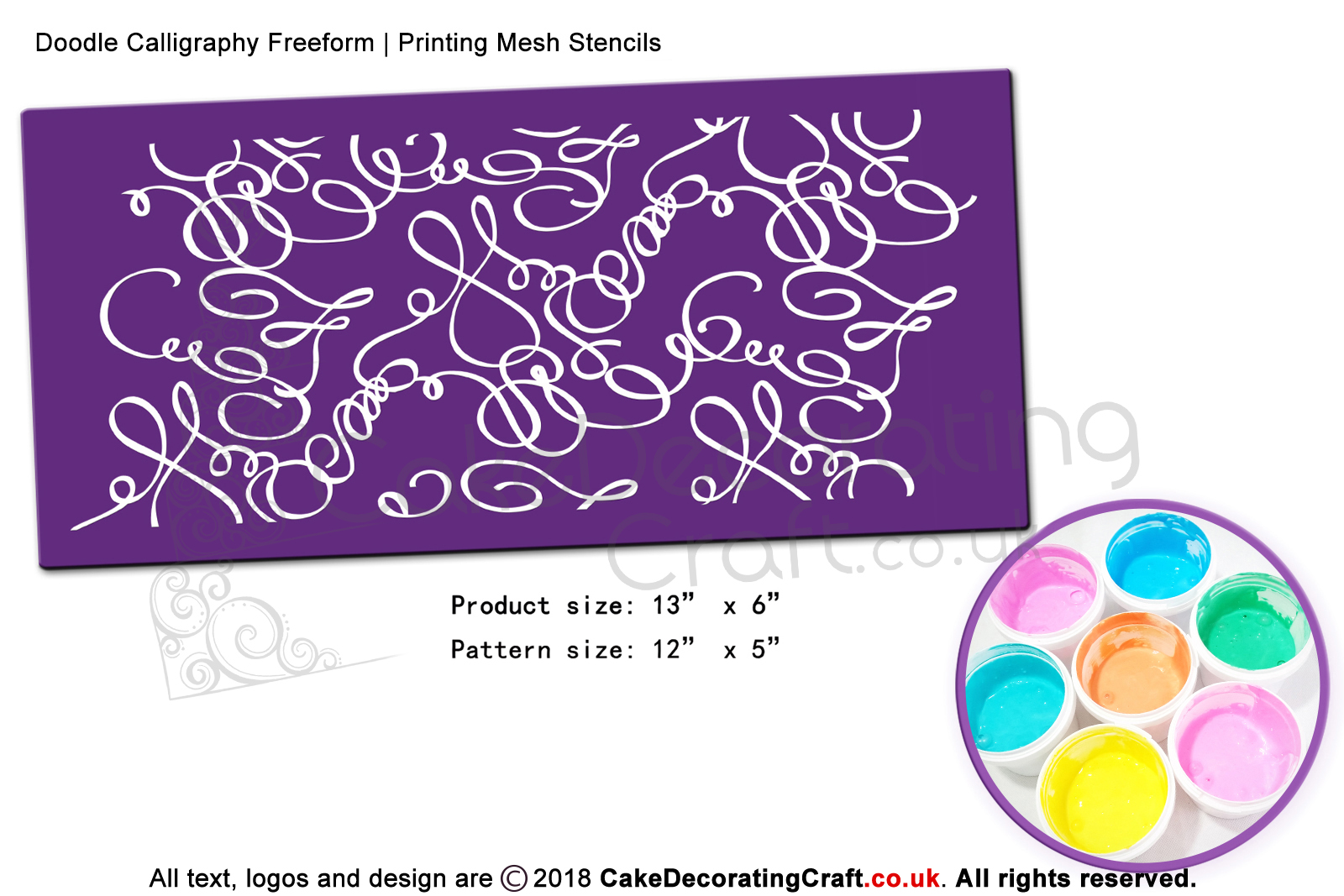 Doodle Calligraphy Freeform | Starter Kits | Printing Mesh Stencils | Edible Ink