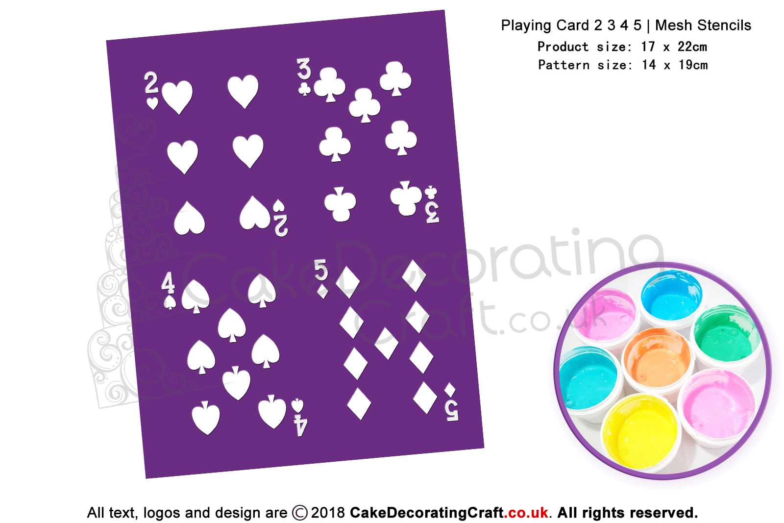 Playing Card 2 3 4 5 | Starter Kits | Printing Mesh Stencils | Edible Ink