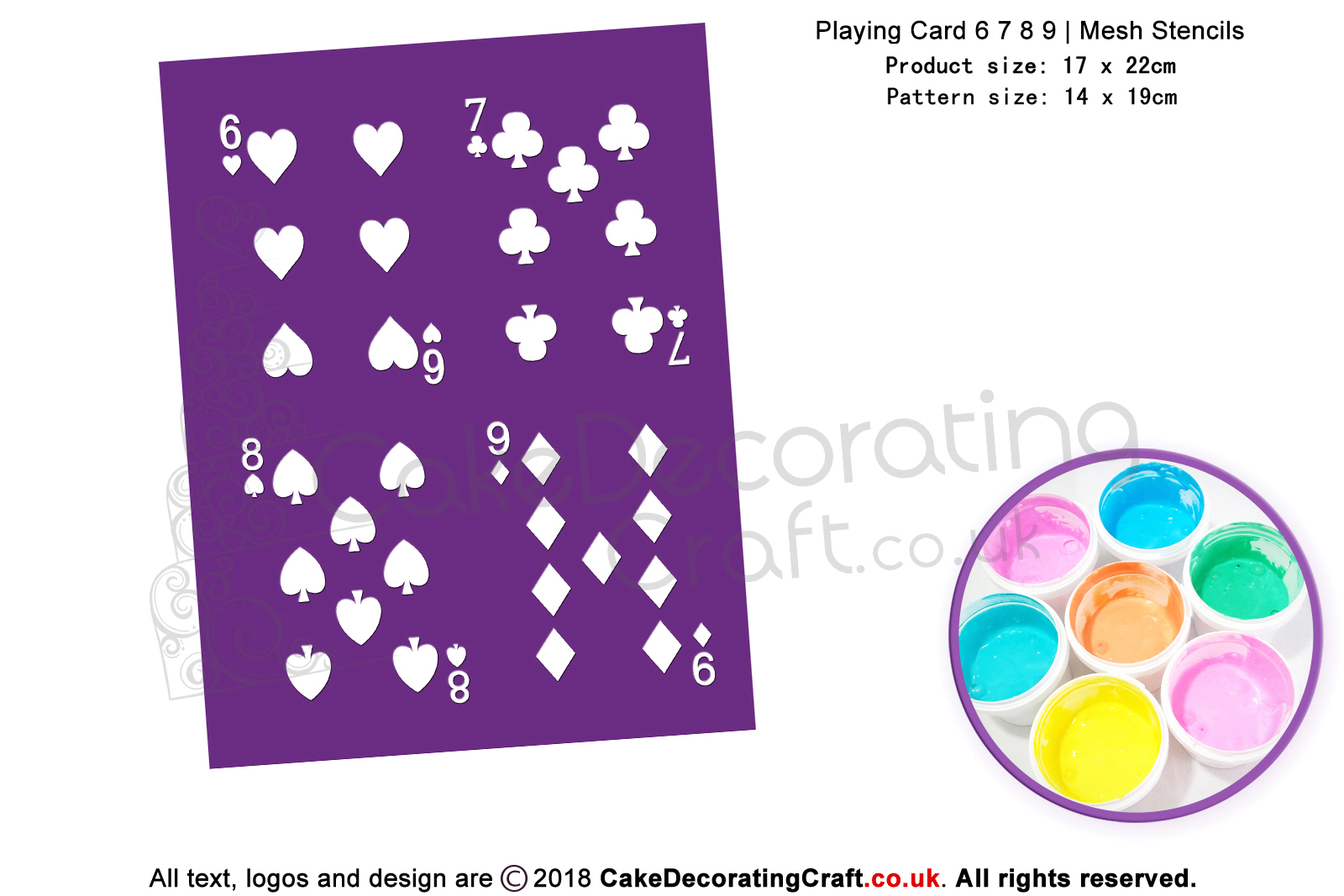Playing Card 6 7 8 9 | Starter Kits | Printing Mesh Stencils | Edible Ink