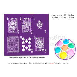 Playing Cards Q K A J 10 Back | Starter Kits | Printing Mesh Stencils | Edible Ink