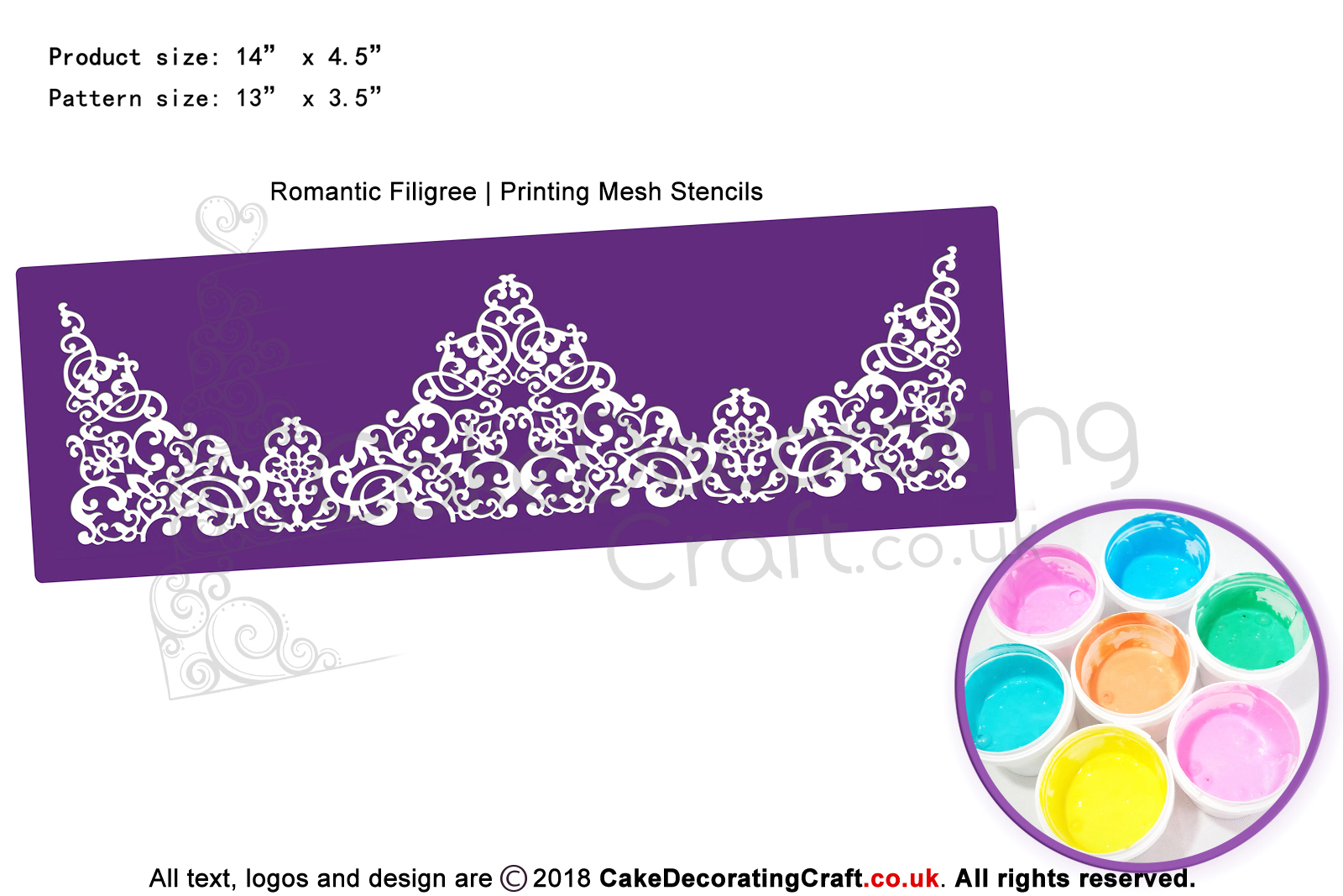 Romantic Filigree | Starter Kits | Printing Mesh Stencils | Edible Ink
