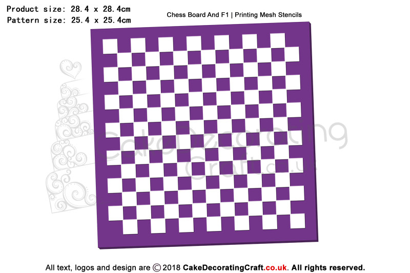 Chess Board And F1 | Printing Mesh Stencils | Edible Ink