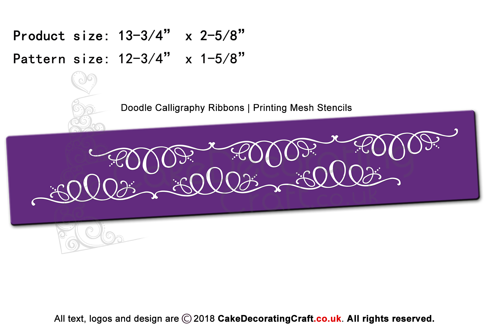 Doodle Calligraphy Ribbons | Printing Mesh Stencils | Edible Ink