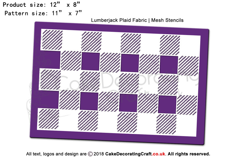 Lumberjack Plaid Fabric | Mesh Stencils | Edible Ink