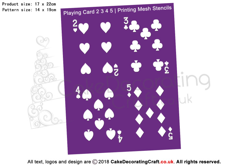 Playing Card 2 3 4 5 | Printing Mesh Stencils | Edible Ink