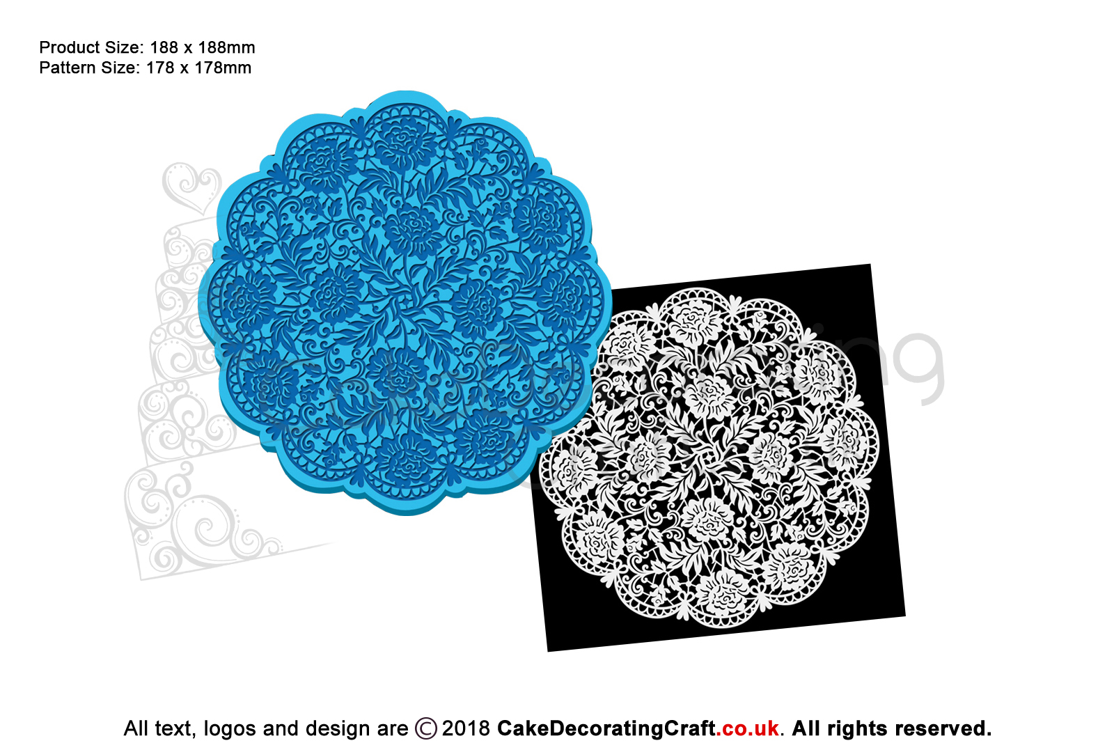 Floral Doily | Cake Lace Mats for Edible Cake Lace Mixes and Premixes | Cake Decorating Craft Tool