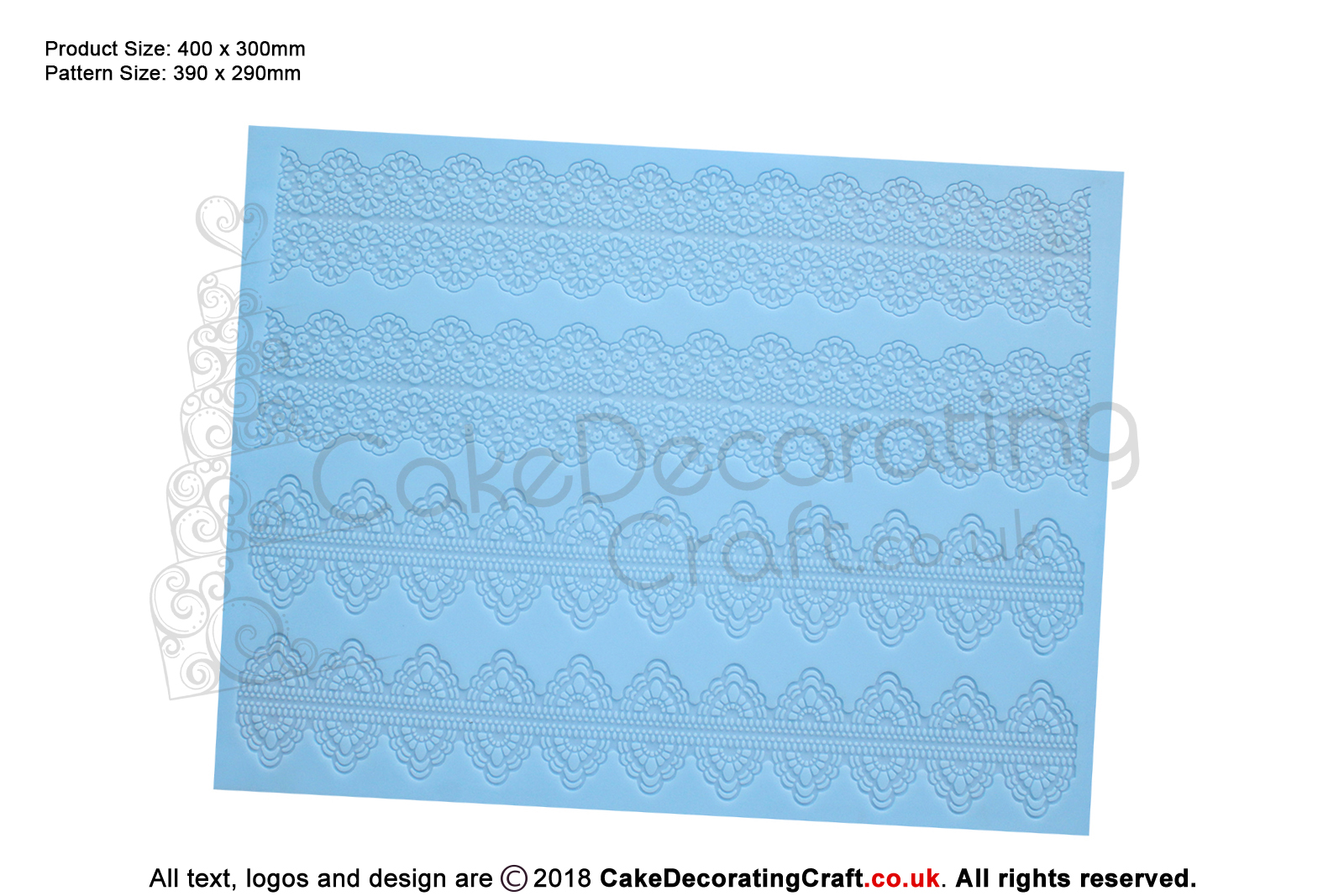Amelia | Cake Lace Mats for Edible Cake Lace Mixes and Premixes | Cake Decorating Craft Tool