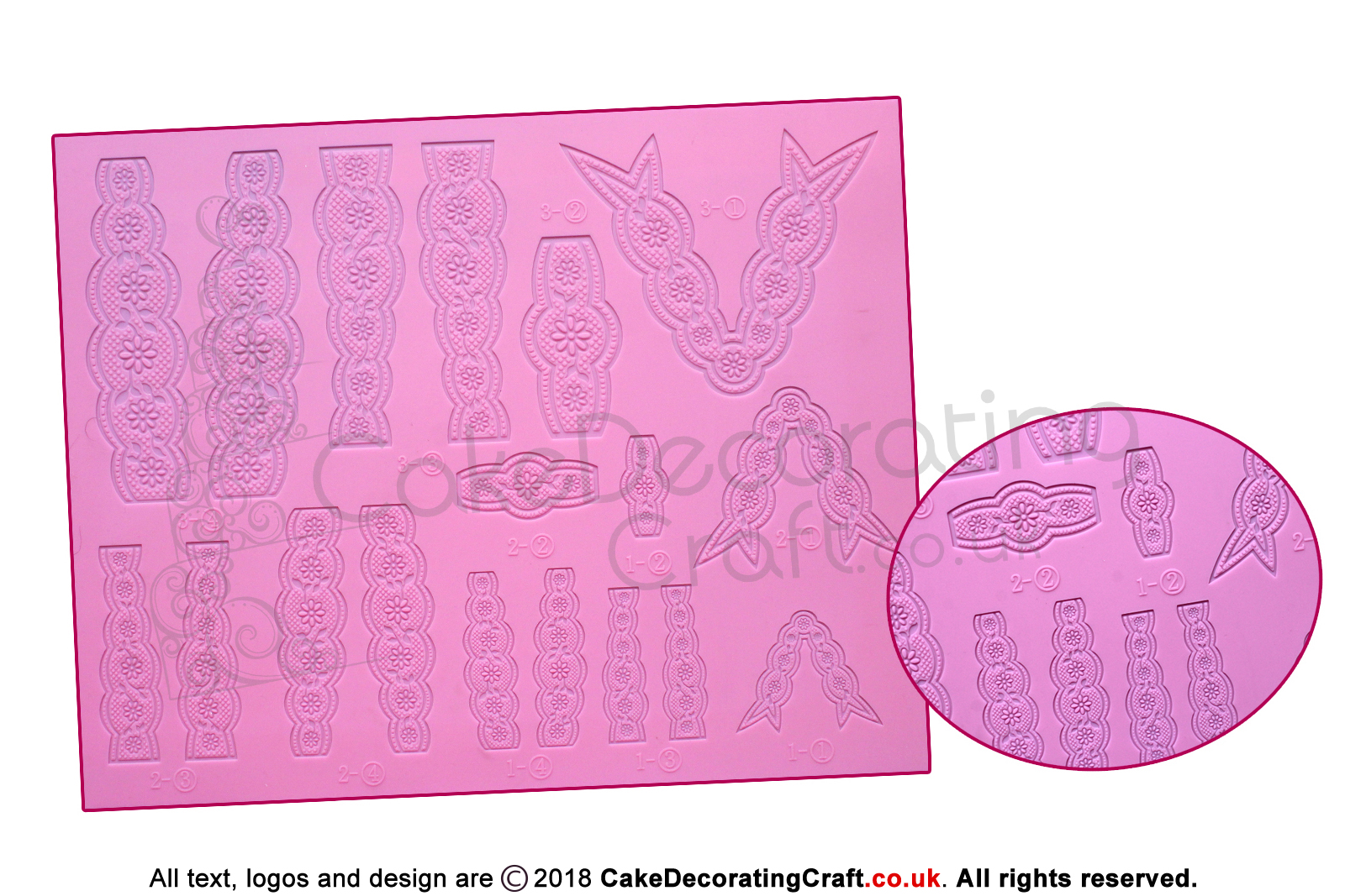 Bow Pink | Cake Lace Mats for Edible Cake Lace Mixes and Premixes | Cake Decorating Craft Tool