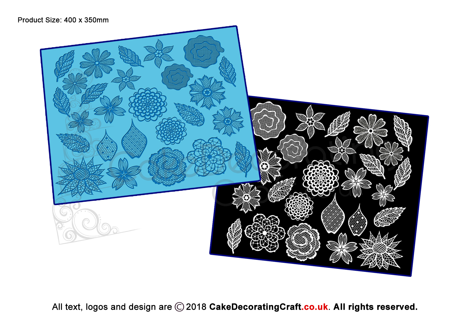 Floral Fantasy 2 | Cake Lace Mats for Edible Cake Lace Mixes and Premixes | Cake Decorating Craft Tool | Cake Cupcake Cookie | Makers and Decorators | Christmas Gift Ideas