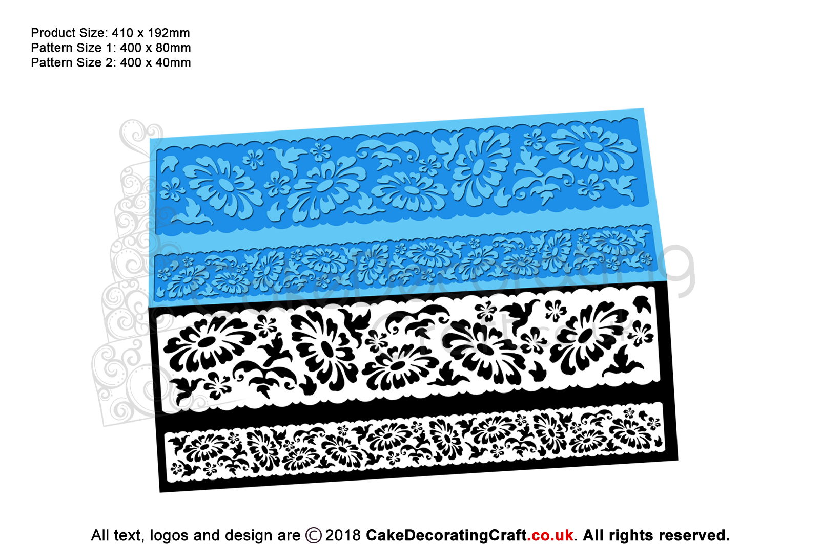Gerbera Ribbon | Cake Lace Mats for Edible Cake Lace Mixes and Premixes | Cake Decorating Craft Tool