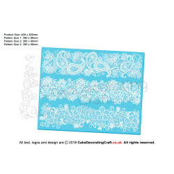 Madeline | Cake Lace Mats for Edible Cake Lace Mixes and Premixes | Cake Decorating Craft Tool