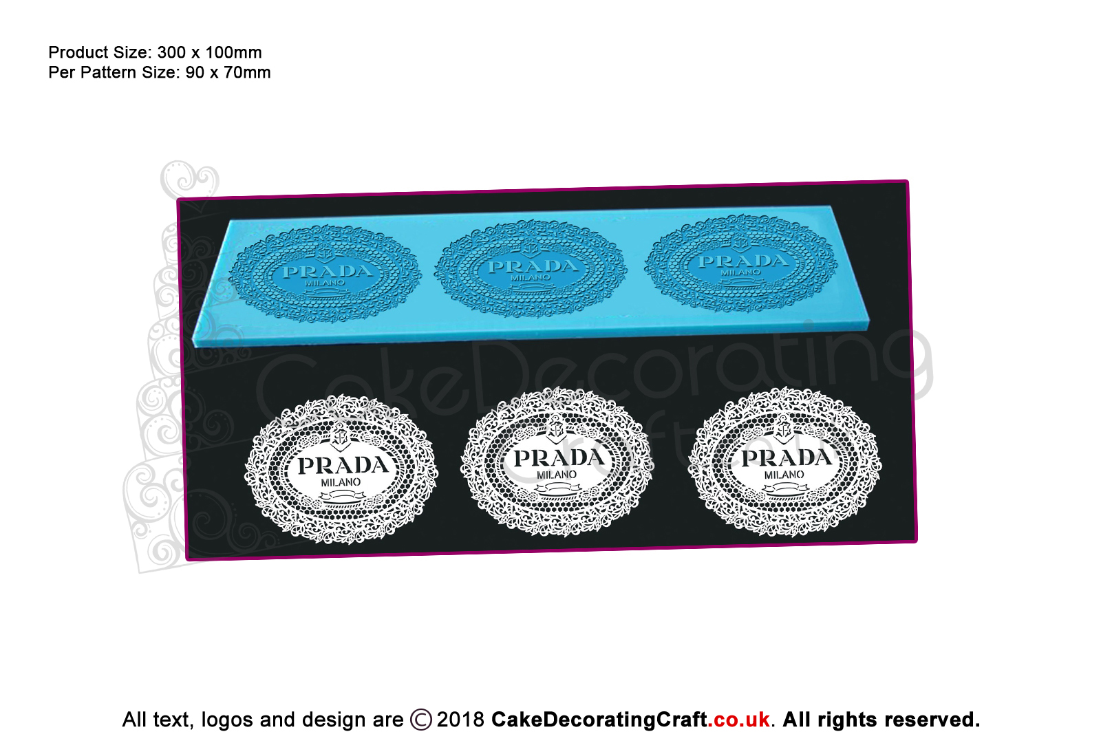 Prada | Cake Lace Mats for Edible Cake Lace Mixes and Premixes | Cake and Cupcake Decorating Craft Tool | Cake Makers Christmas Gifts Ideas