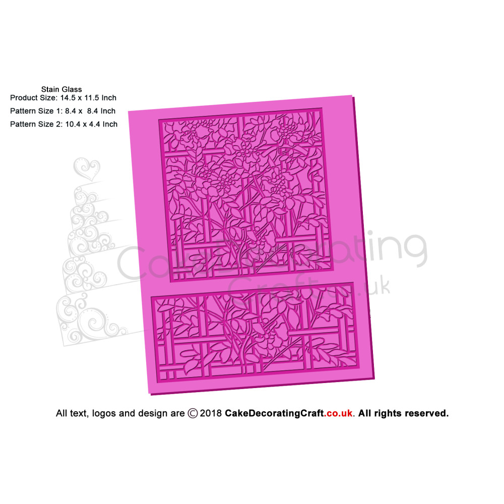 Complete Set | Stain Glass And Glass Panel | Cake Lace Mats for Edible Cake Lace Mixes and Premixes | Cake Decorating Craft Tool