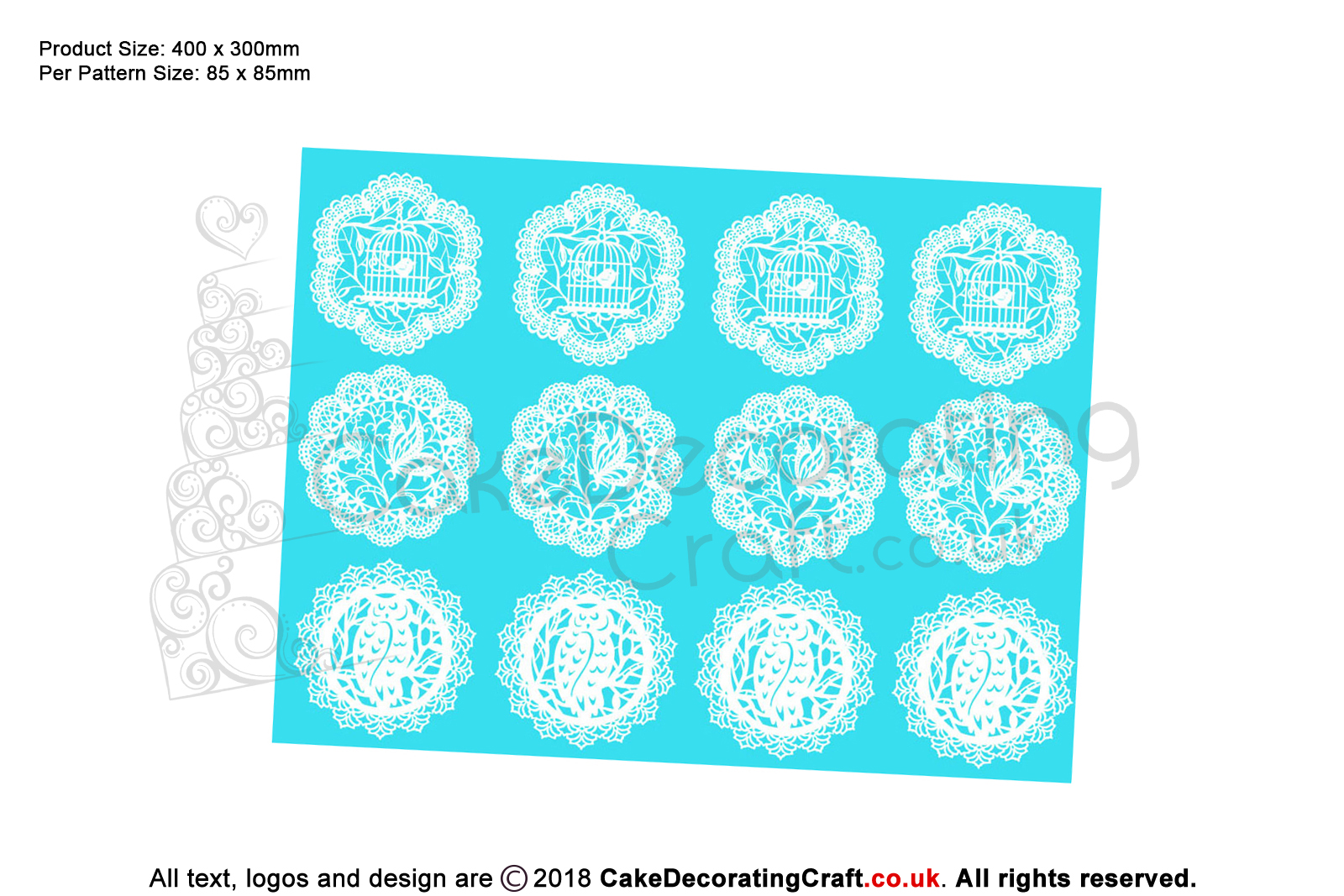 Summer Rush | Cake Lace Mats for Edible Cake Lace Mixes and Premixes | Cake Decorating Craft Tool | Cake Makers Christmas Gifts Ideas