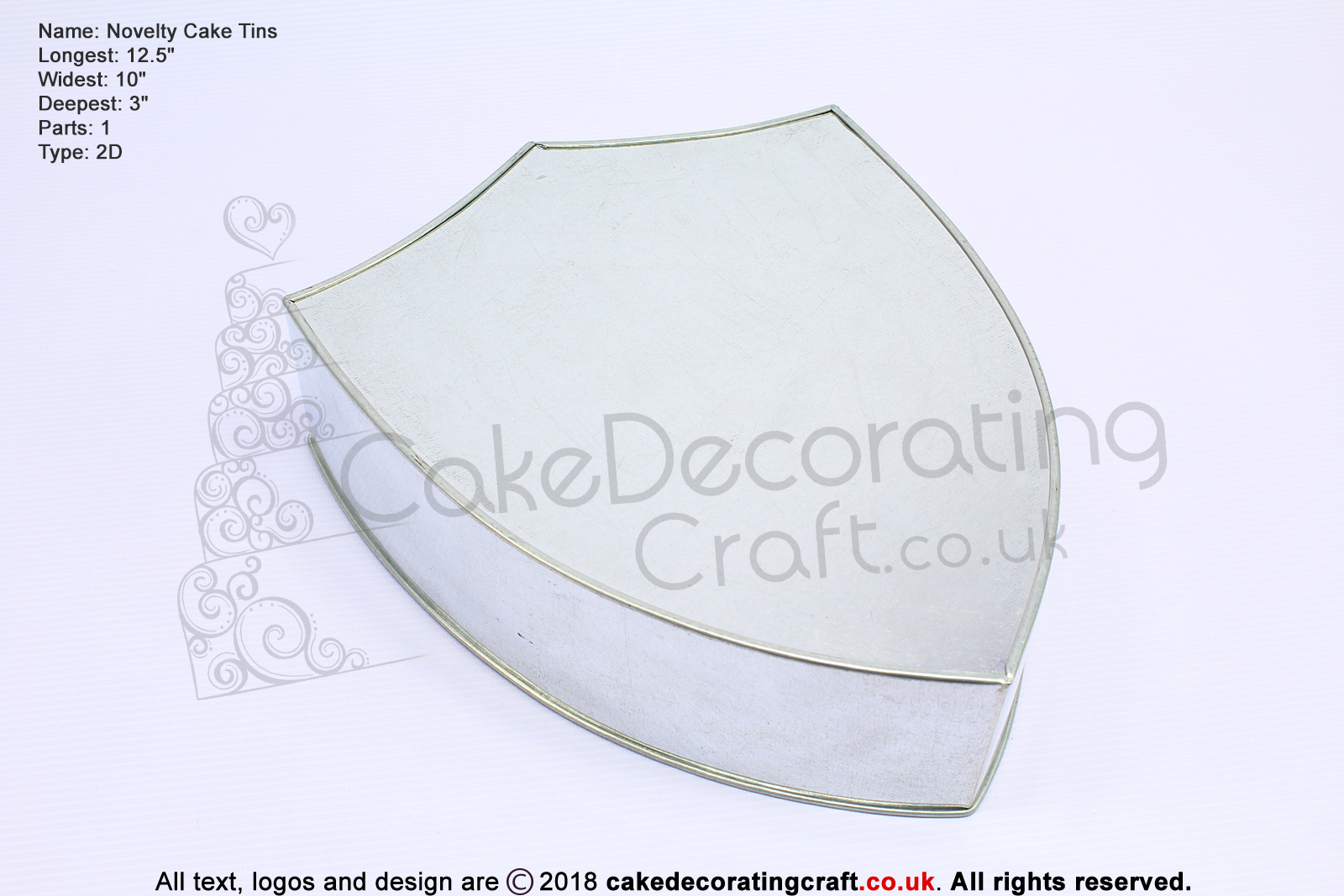 Shield | Novelty Shape | Cake Baking Tins and Pans | 3" Deep | Christmas Cake Cupcake Craft Gift Ideas