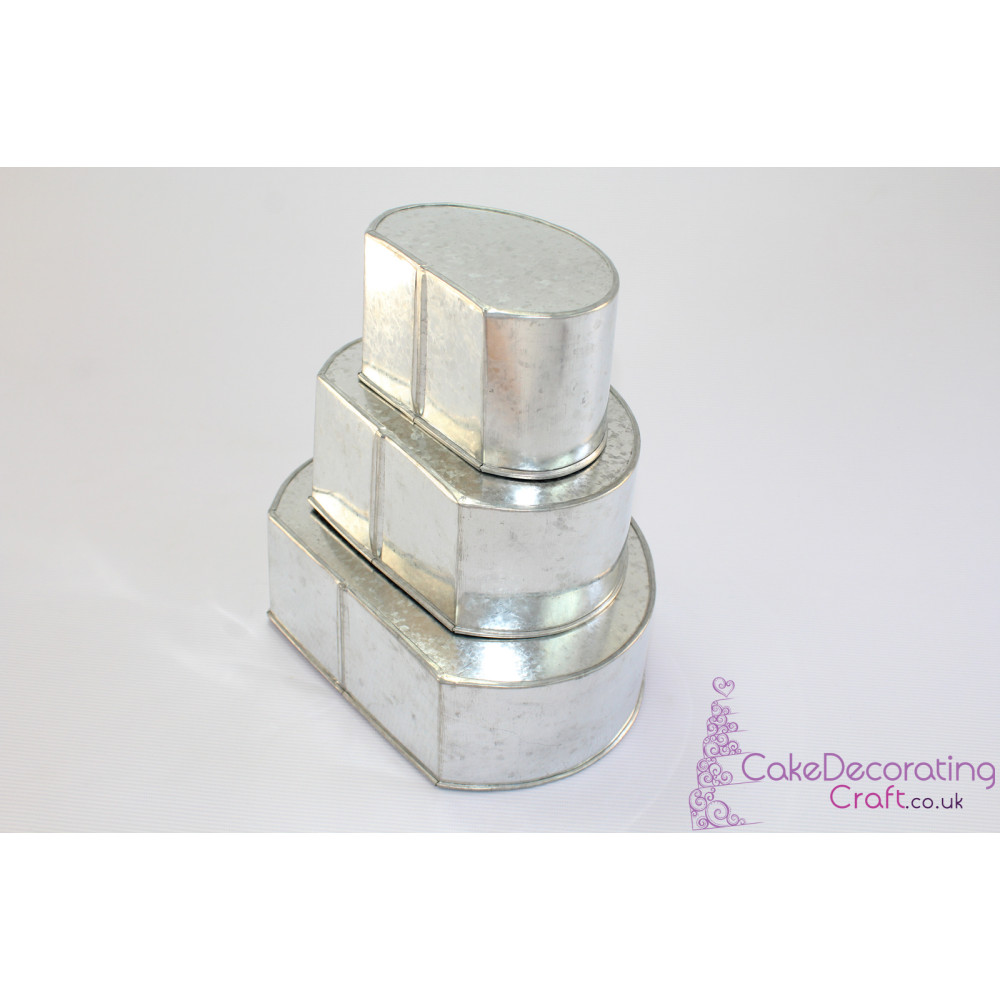 Split Oval Set Cake Baking Tin | Size 8 10 12 " | 3 Tiers 