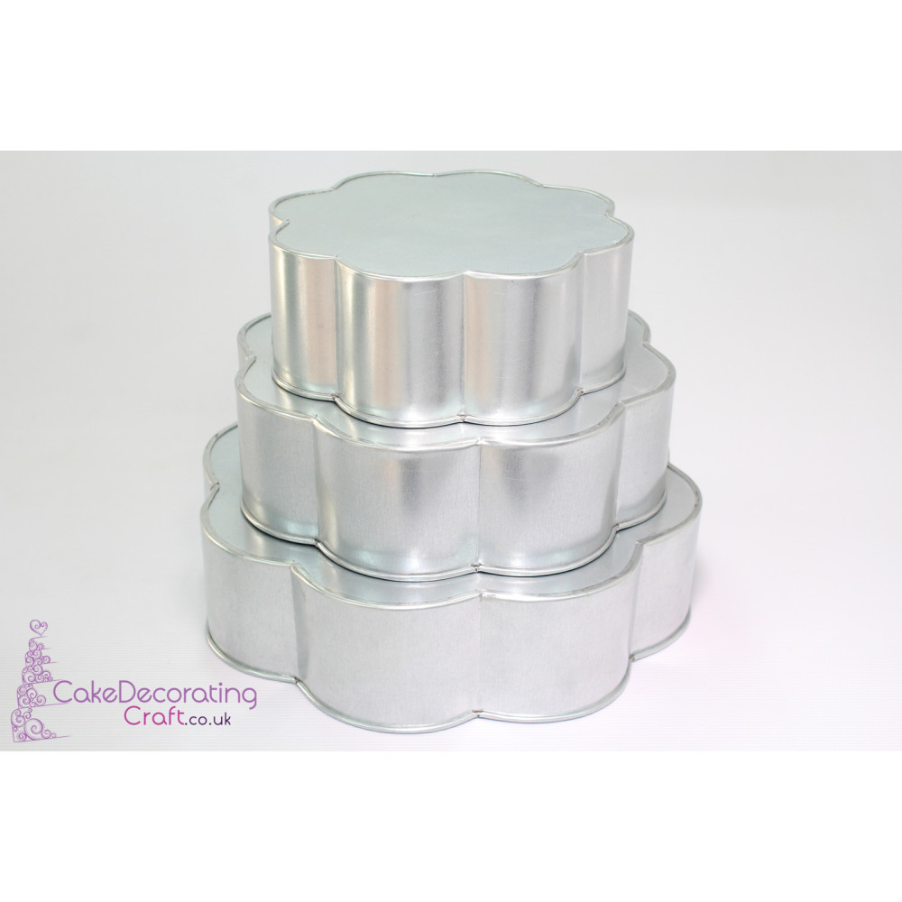 Petal 8 Sided Cake Baking Tins | 3" Deep | Size 8 10 12 " | 3 Tiers | Hand Made Tin