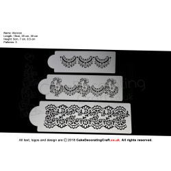 Alencon Stencil | 3 Parts | Air Brush Stenciling | Cake and Cupcake Decorating Craft Tool