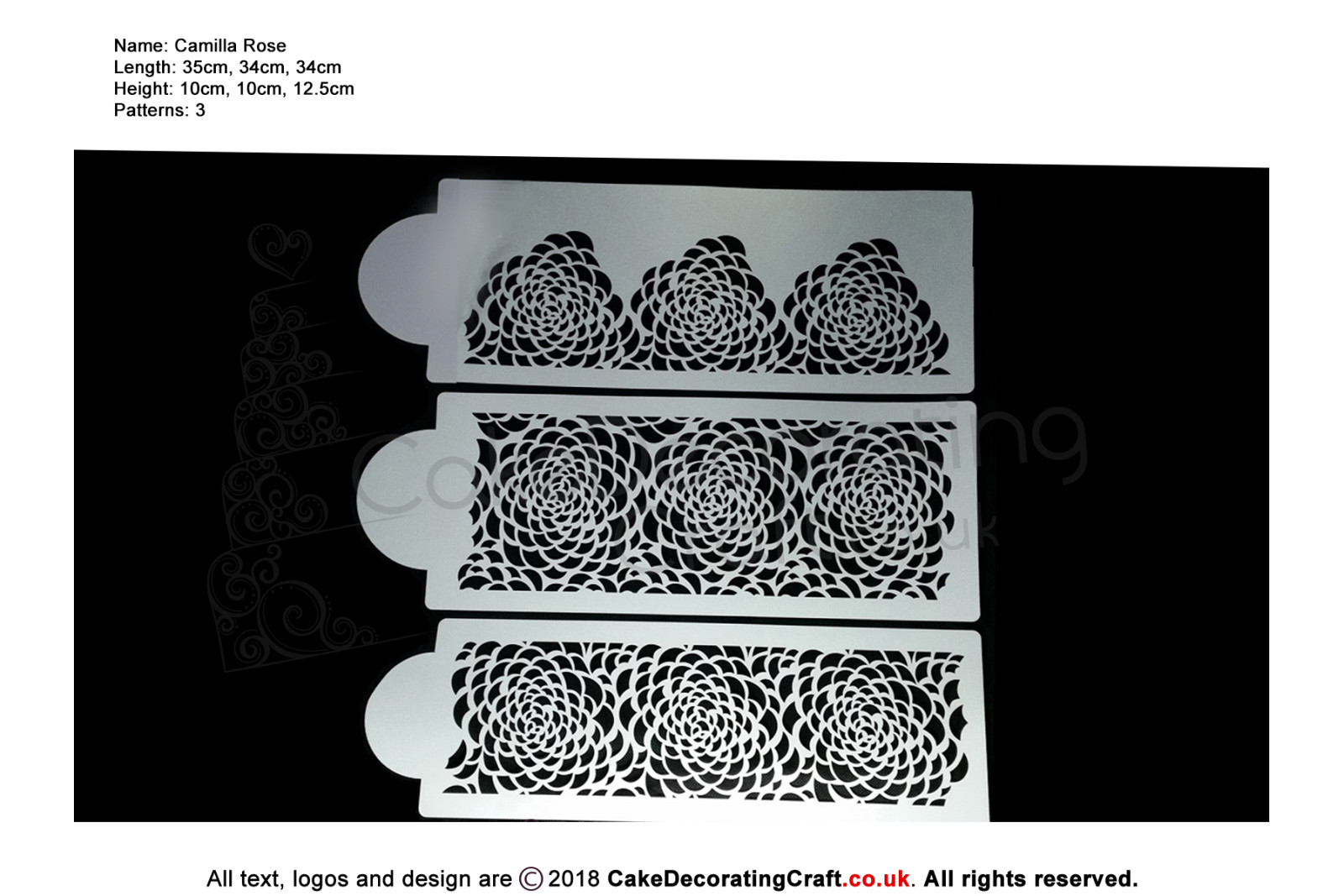 Camilla Rose x 3 Stencil | Air Brush Stenciling | Cake and Cupcake Decorating Craft Tool