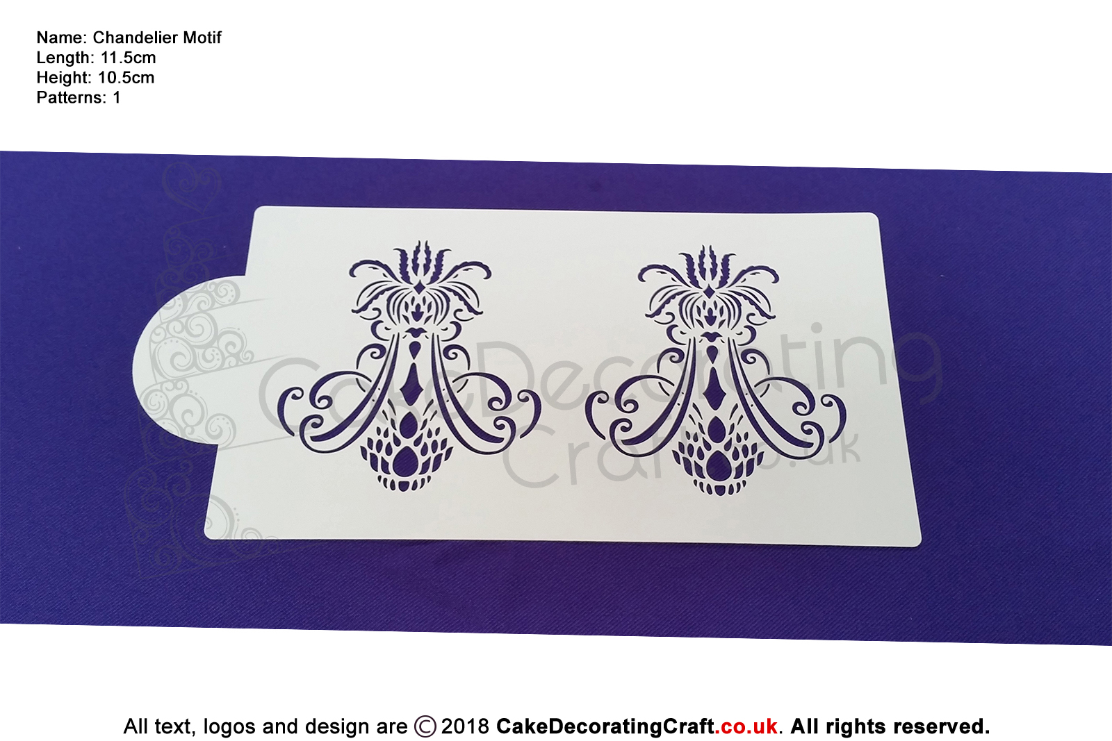 Chandelier Motif | Air Brush Stenciling | Cake and Cupcake Decorating Craft Tool