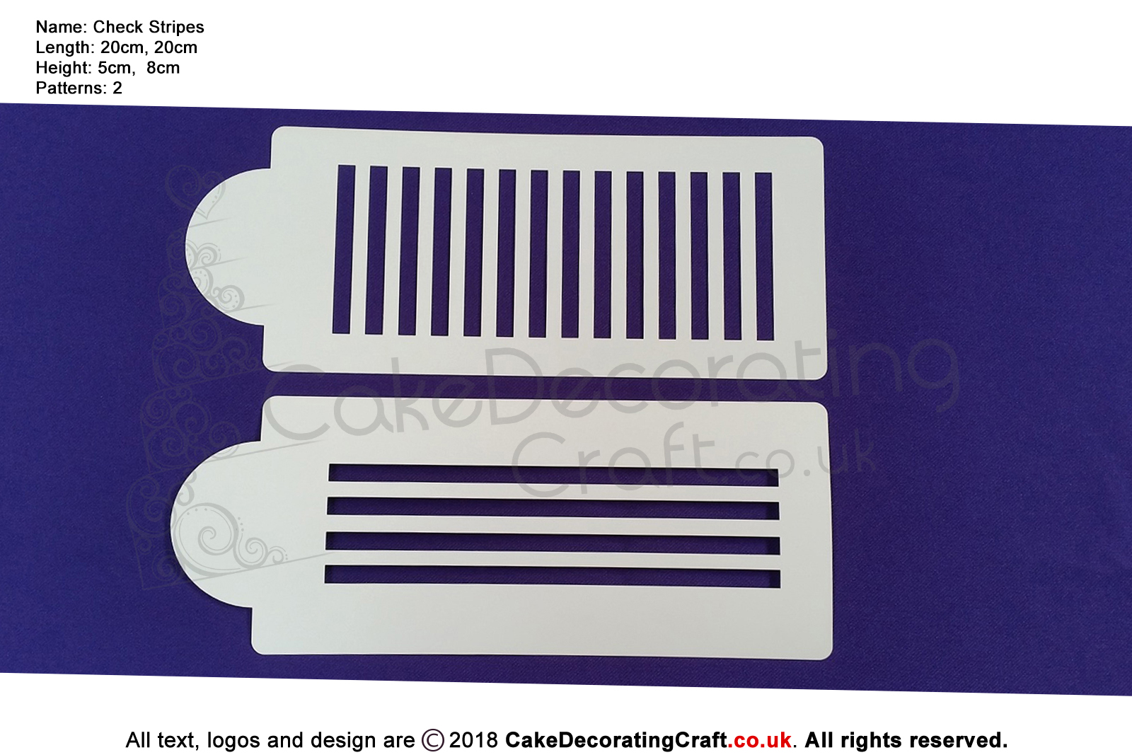 Check Stripe Stencil | Air Brush Stenciling | Cake and Cupcake Decorating Craft Tool